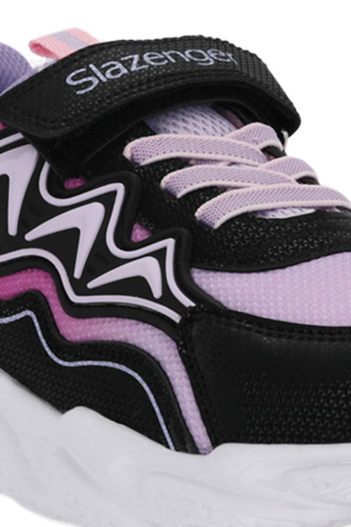 Slazenger EXPLORER I Kız Çocuk Cırt Cırtlı Siyah / Mor Günlük Spor Ayakkabısı