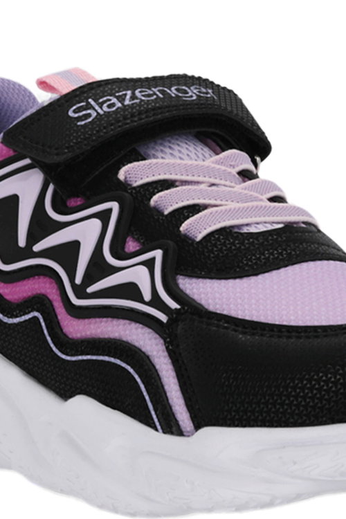 Slazenger EXPLORER I Kız Çocuk Cırt Cırtlı Siyah / Mor Günlük Spor Ayakkabısı