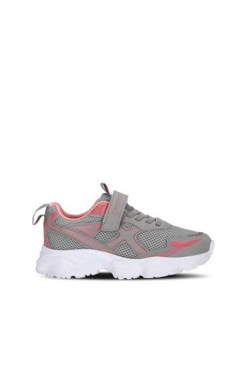Slazenger FAST TRACK I Kız Çocuk Cırt Cırtlı Gri / Pembe Günlük Spor Ayakkabısı