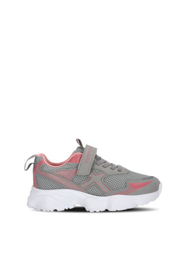 Slazenger FAST TRACK I Kız Çocuk Cırt Cırtlı Gri / Pembe Günlük Spor Ayakkabısı