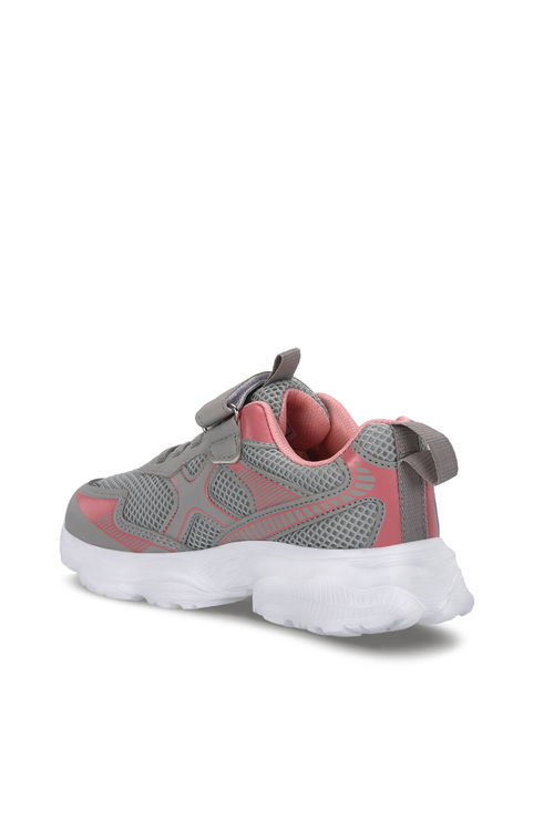 Slazenger FAST TRACK I Kız Çocuk Cırt Cırtlı Gri / Pembe Günlük Spor Ayakkabısı