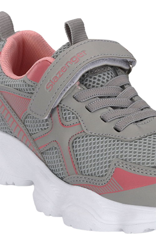 Slazenger FAST TRACK I Kız Çocuk Cırt Cırtlı Gri / Pembe Günlük Spor Ayakkabısı