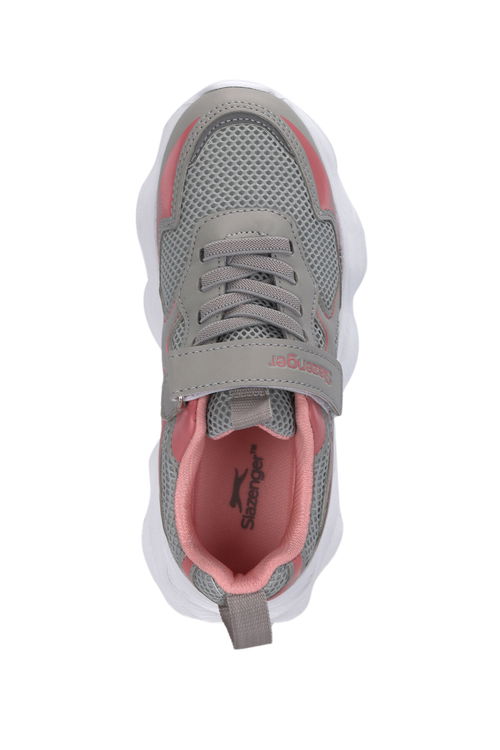 Slazenger FAST TRACK I Kız Çocuk Cırt Cırtlı Gri / Pembe Günlük Spor Ayakkabısı