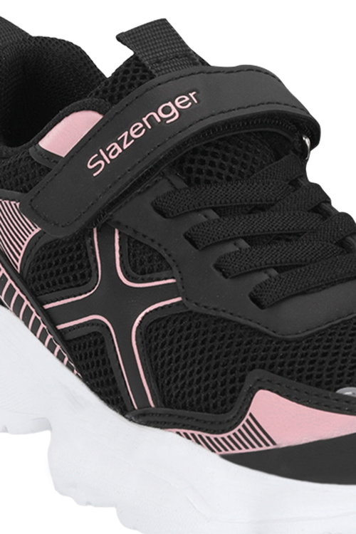 Slazenger FAST TRACK I Kız Çocuk Cırt Cırtlı Siyah / Pembe Günlük Spor Ayakkabısı
