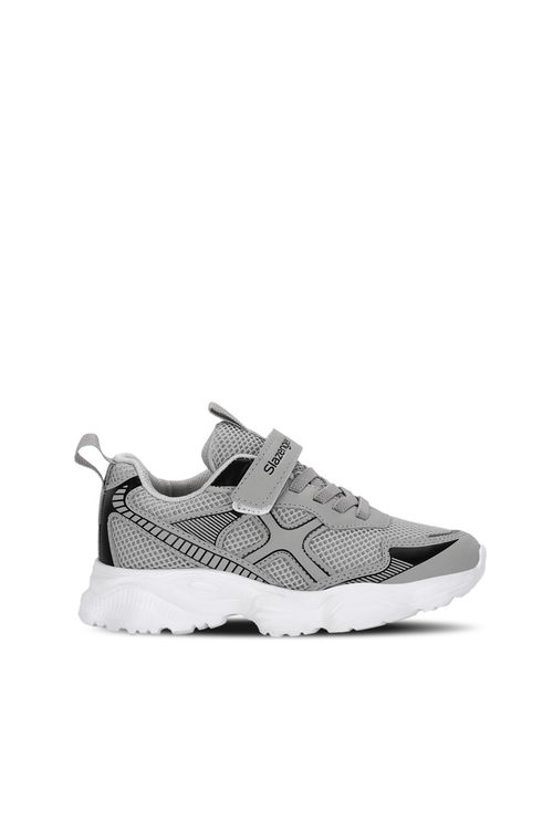 Slazenger FAST TRACK I Unisex Çocuk Cırt Cırtlı Gri / Siyah Günlük Spor Ayakkabısı