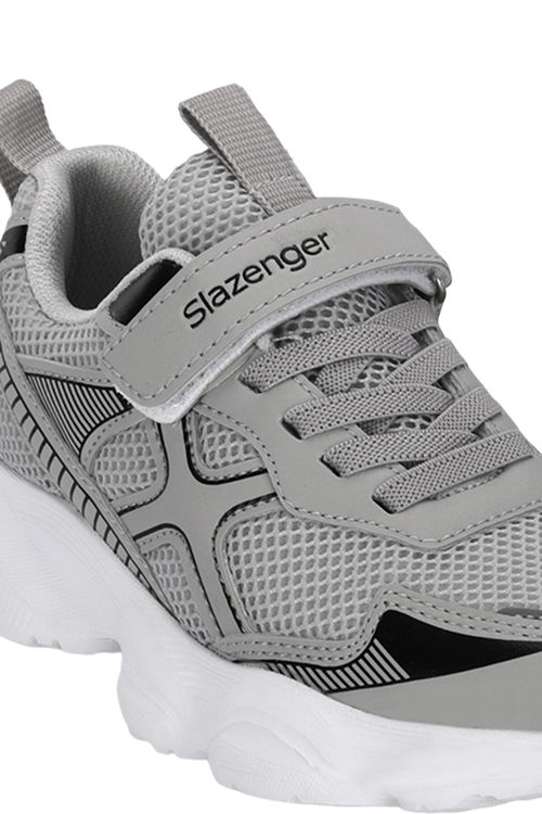 Slazenger FAST TRACK I Unisex Çocuk Cırt Cırtlı Gri / Siyah Günlük Spor Ayakkabısı