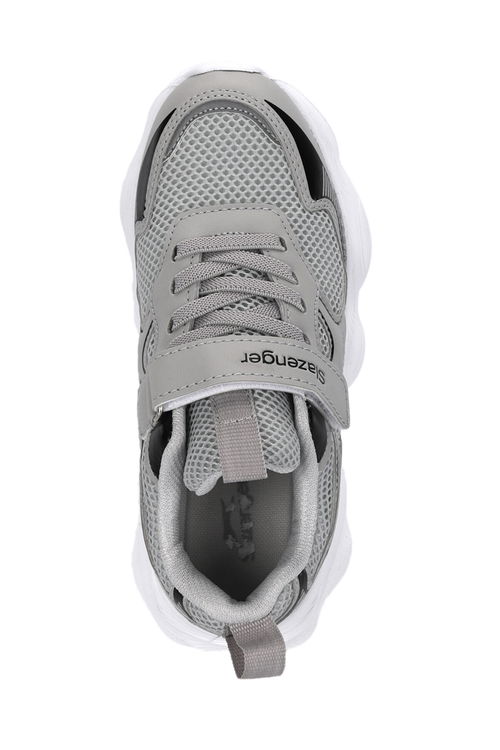 Slazenger FAST TRACK I Unisex Çocuk Cırt Cırtlı Gri / Siyah Günlük Spor Ayakkabısı