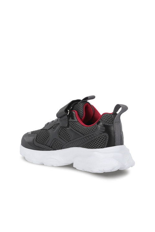 Slazenger FAST TRACK I Unisex Çocuk Cırt Cırtlı Koyu Gri / Kırmızı Günlük Spor Ayakkabısı
