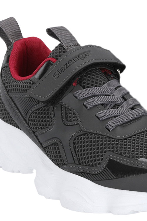 Slazenger FAST TRACK I Unisex Çocuk Cırt Cırtlı Koyu Gri / Kırmızı Günlük Spor Ayakkabısı