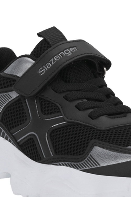 Slazenger FAST TRACK I Unisex Çocuk Cırt Cırtlı Siyah / Gümüş Günlük Spor Ayakkabısı