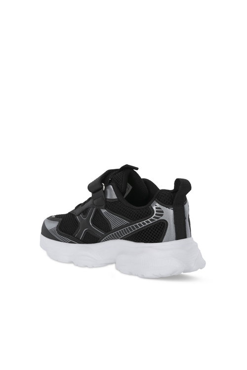 Slazenger FAST TRACK I Unisex Çocuk Cırt Cırtlı Siyah / Gümüş Günlük Spor Ayakkabısı