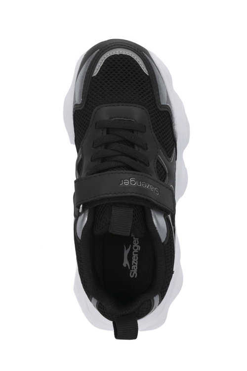 Slazenger FAST TRACK I Unisex Çocuk Cırt Cırtlı Siyah / Gümüş Günlük Spor Ayakkabısı