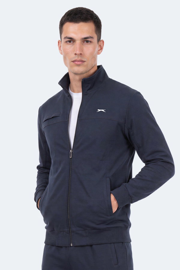 Slazenger FEDOR Erkek Dik Yaka Fermuarlı Lacivert Eşofman Takımı