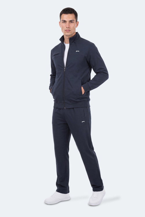 Slazenger FEDOR Erkek Dik Yaka Fermuarlı Lacivert Eşofman Takımı