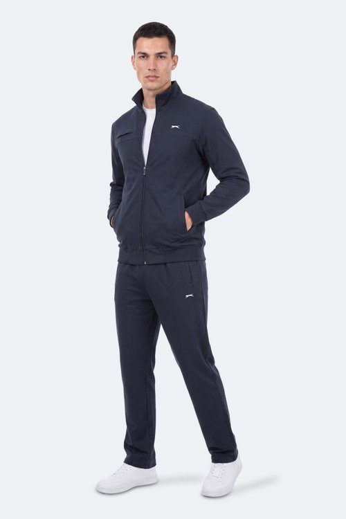 Slazenger FEDOR Erkek Dik Yaka Fermuarlı Lacivert Eşofman Takımı