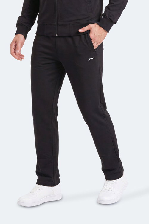 Slazenger FEDOR Erkek Dik Yaka Fermuarlı Siyah Eşofman Takımı