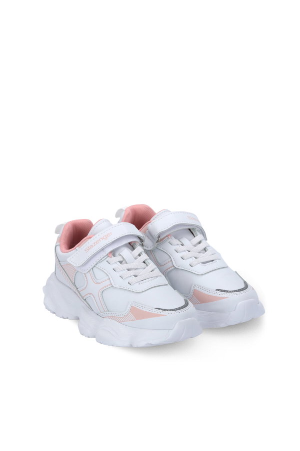Slazenger FIFFY Kız Çocuk Cırtlı Beyaz / Pembe Günlük Spor Ayakkabısı