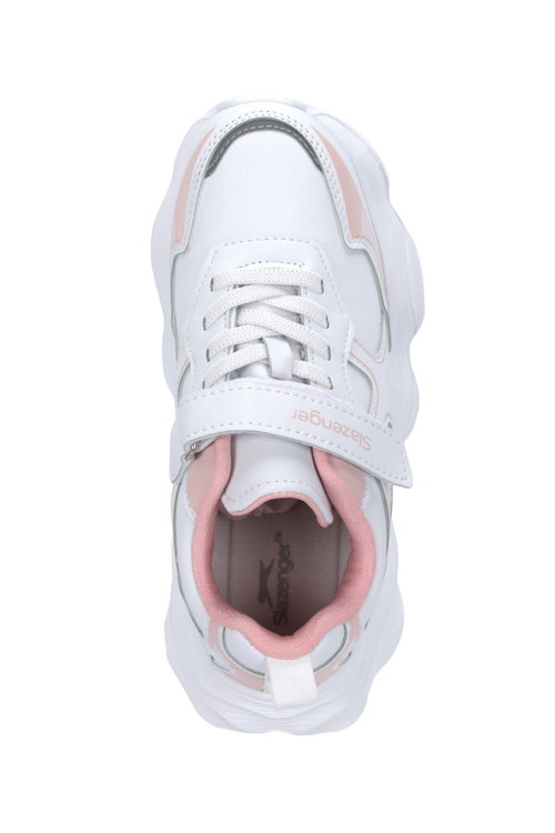 Slazenger FIFFY Kız Çocuk Cırtlı Beyaz / Pembe Günlük Spor Ayakkabısı