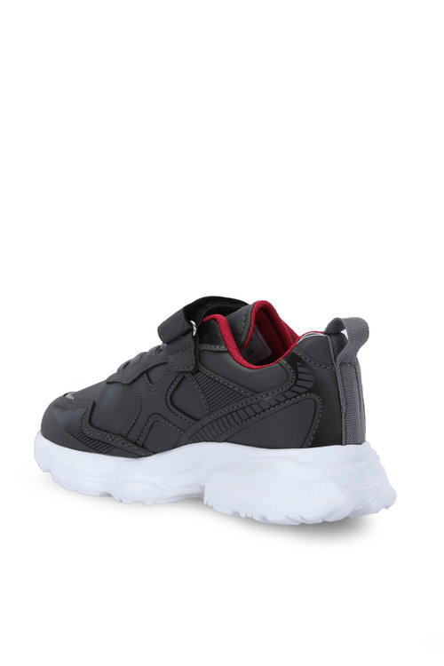 Slazenger FIFFY Unisex Çocuk Cırtlı Koyu Gri / Kırmızı Günlük Spor Ayakkabısı