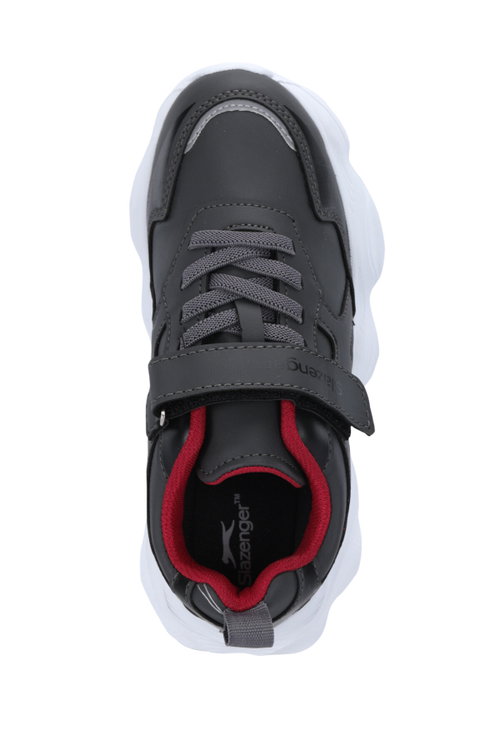 Slazenger FIFFY Unisex Çocuk Cırtlı Koyu Gri / Kırmızı Günlük Spor Ayakkabısı