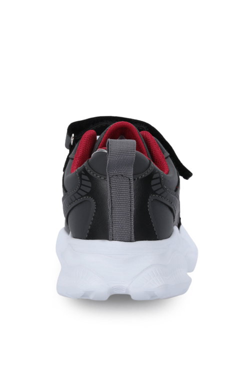 Slazenger FIFFY Unisex Çocuk Cırtlı Koyu Gri / Kırmızı Günlük Spor Ayakkabısı
