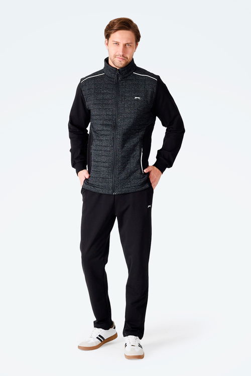 Slazenger FIORA Erkek Fermuarlı Dik Yaka Cepli Siyah Eşofman Takımı Slazenger FIORA Erkek Fermuarlı Dik Yaka Cepli Siyah Eşofman Takımı