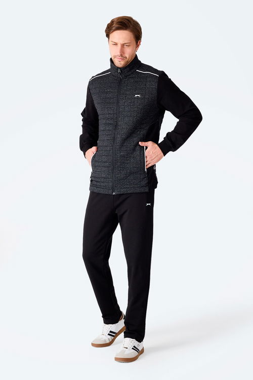 Slazenger FIORA Erkek Fermuarlı Dik Yaka Cepli Siyah Eşofman Takımı Slazenger FIORA Erkek Fermuarlı Dik Yaka Cepli Siyah Eşofman Takımı