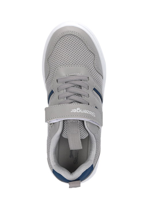 Slazenger FIORA Unisex Çocuk Cırt Cırtlı Gri / Saks Mavi Günlük Spor Ayakkabısı