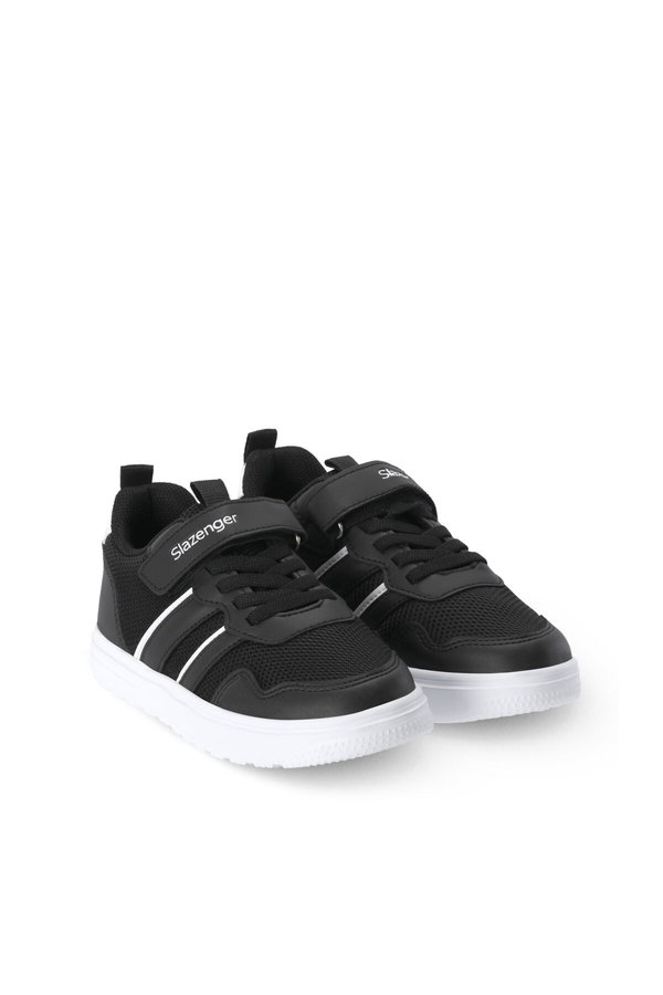Slazenger FIORA Unisex Çocuk Cırt Cırtlı Siyah / Beyaz Günlük Spor Ayakkabısı