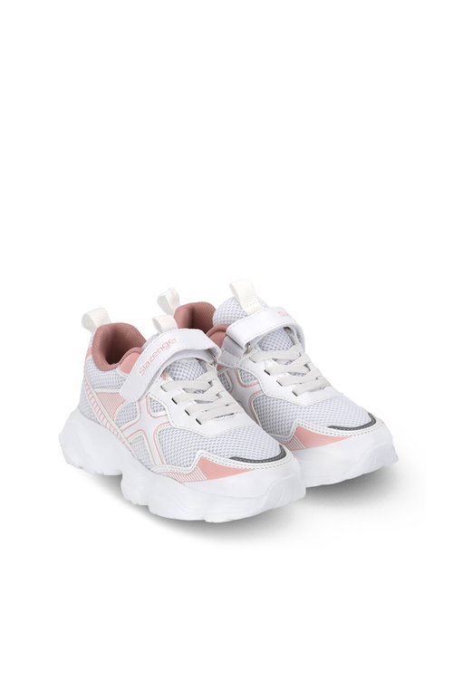 Slazenger FIZZY Kız Çocuk Cırt Cırtlı Beyaz / Pembe Günlük Spor Ayakkabısı