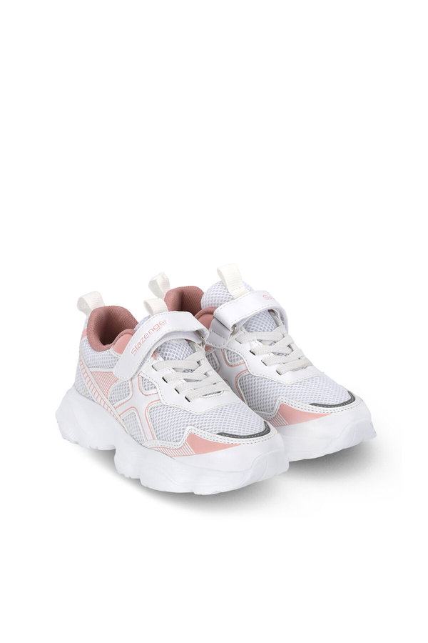 Slazenger FIZZY Kız Çocuk Cırt Cırtlı Beyaz / Pembe Günlük Spor Ayakkabısı