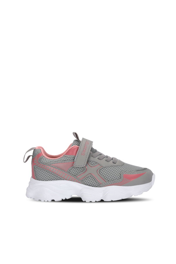 Slazenger FIZZY Kız Çocuk Cırt Cırtlı Gri / Pembe Günlük Spor Ayakkabısı