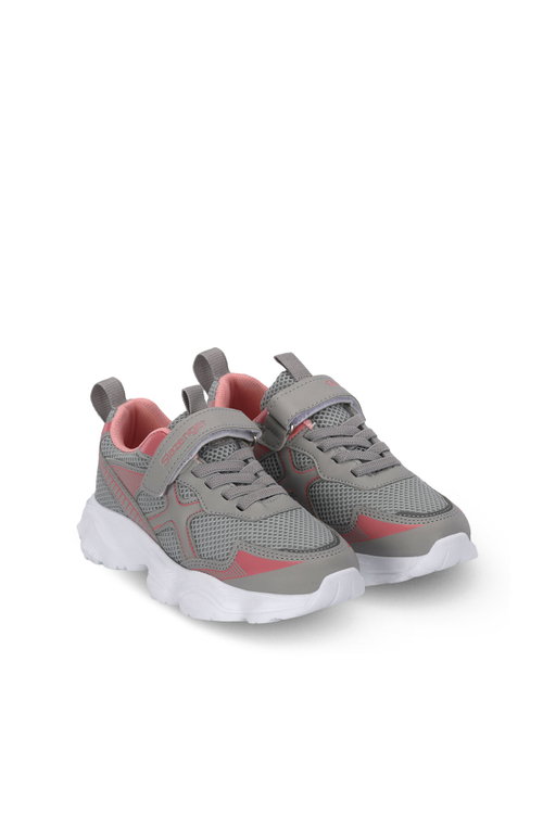 Slazenger FIZZY Kız Çocuk Cırt Cırtlı Gri / Pembe Günlük Spor Ayakkabısı