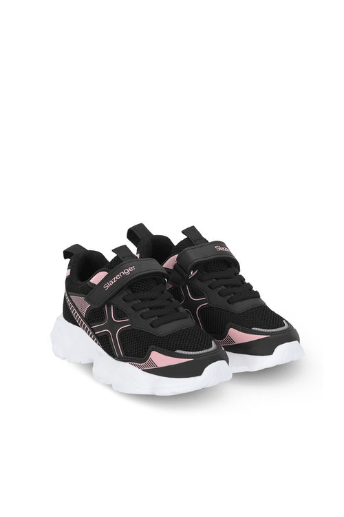 Slazenger FIZZY Kız Çocuk Cırt Cırtlı Siyah / Pembe Günlük Spor Ayakkabısı