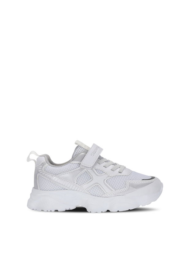 Slazenger FIZZY Unisex Çocuk Cırt Cırtlı Beyaz / Gümüş Günlük Spor Ayakkabısı