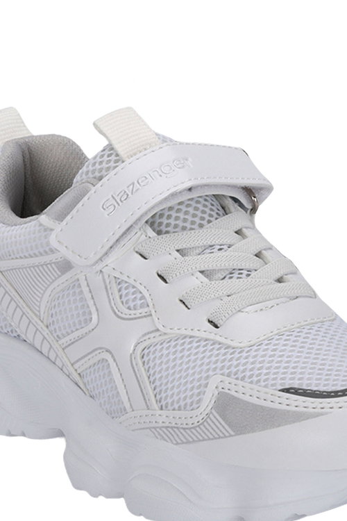Slazenger FIZZY Unisex Çocuk Cırt Cırtlı Beyaz / Gümüş Günlük Spor Ayakkabısı