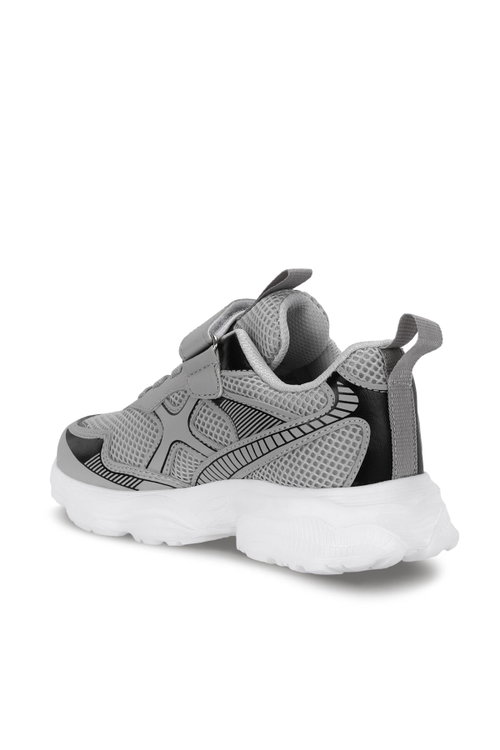 Slazenger FIZZY Unisex Çocuk Cırt Cırtlı Gri / Siyah Günlük Spor Ayakkabısı