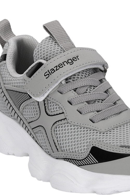 Slazenger FIZZY Unisex Çocuk Cırt Cırtlı Gri / Siyah Günlük Spor Ayakkabısı