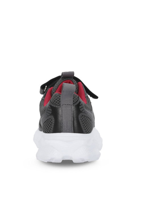 Slazenger FIZZY Unisex Çocuk Cırt Cırtlı Koyu Gri / Kırmızı Günlük Spor Ayakkabısı