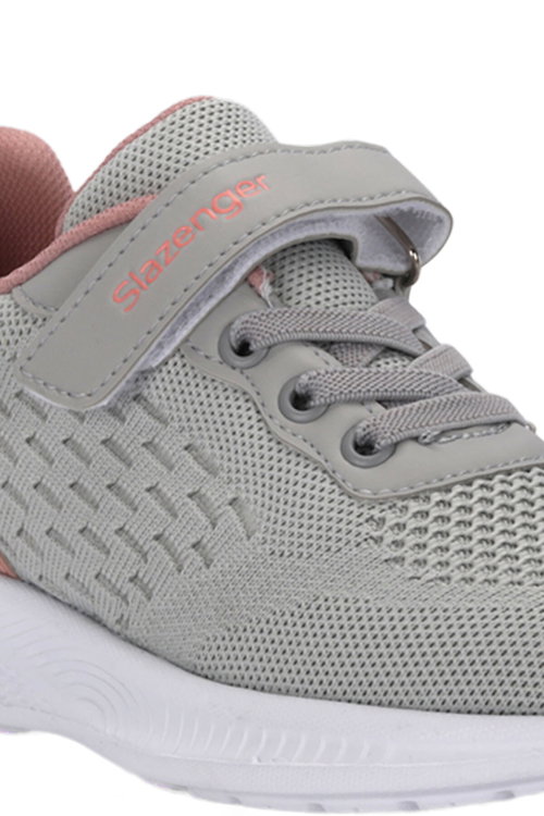 Slazenger FLAREX Kız Çocuk Cırt Cırtlı Gri / Pembe Günlük Spor Ayakkabısı