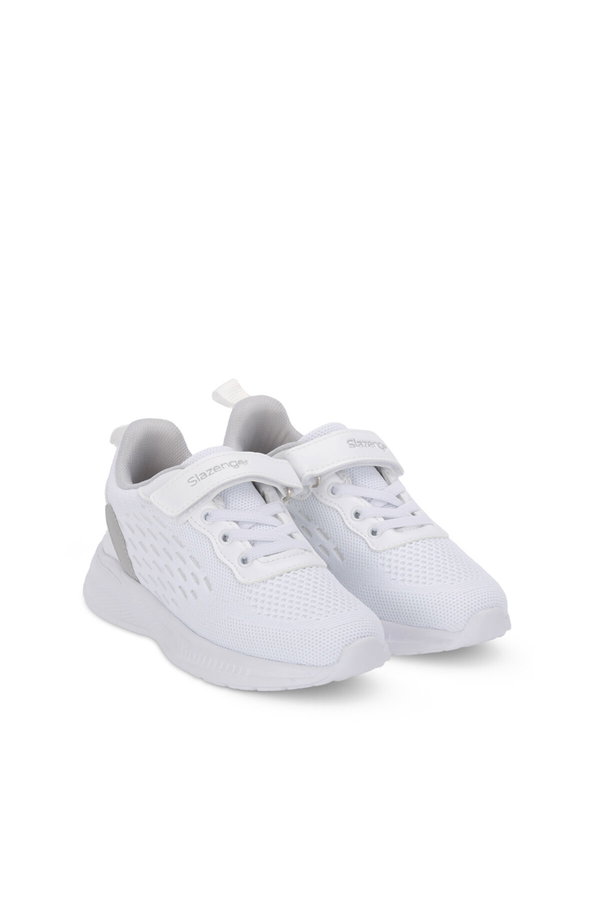 Slazenger FLAREX Unisex Çocuk Cırt Cırtlı Beyaz / Gri Günlük Spor Ayakkabısı