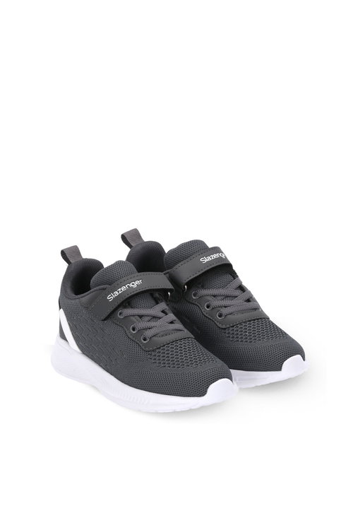 Slazenger FLAREX Unisex Çocuk Cırt Cırtlı Koyu Gri / Beyaz Günlük Spor Ayakkabısı