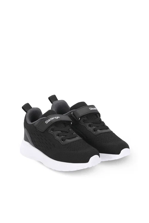 Slazenger FLAREX Unisex Çocuk Cırt Cırtlı Siyah / Koyu Gri Günlük Spor Ayakkabısı