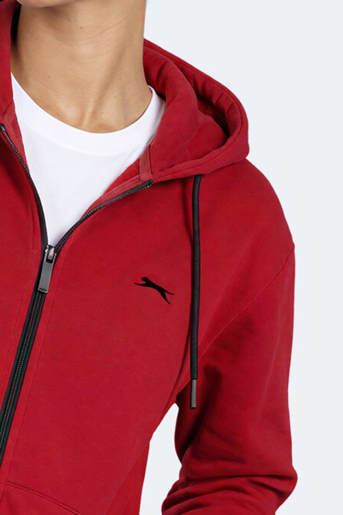 Slazenger FLORES Kadın Kapüşonlu Bordo Sweatshırt