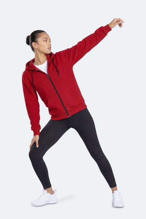 Slazenger FLORES Kadın Kapüşonlu Bordo Sweatshırt