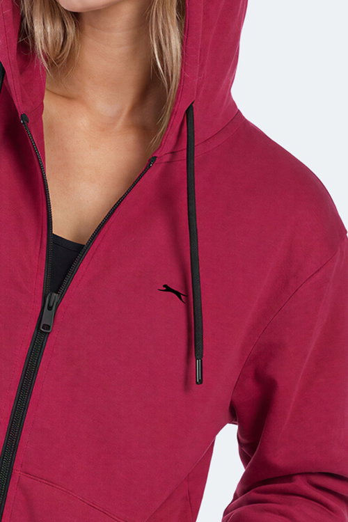 Slazenger FLORES Kadın Kapüşonlu Fuşya Sweatshırt