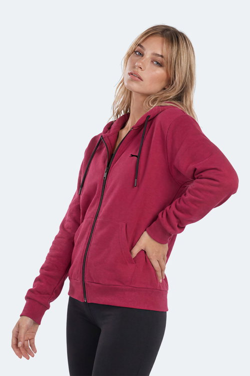 Slazenger FLORES Kadın Kapüşonlu Fuşya Sweatshırt