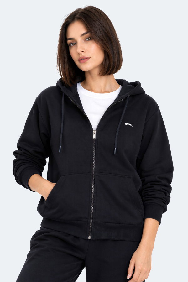 Slazenger FLORES Kadın Kapüşonlu Lacivert Sweatshırt