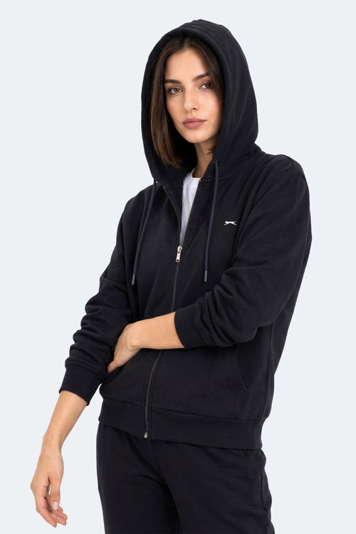 Slazenger FLORES Kadın Kapüşonlu Lacivert Sweatshırt