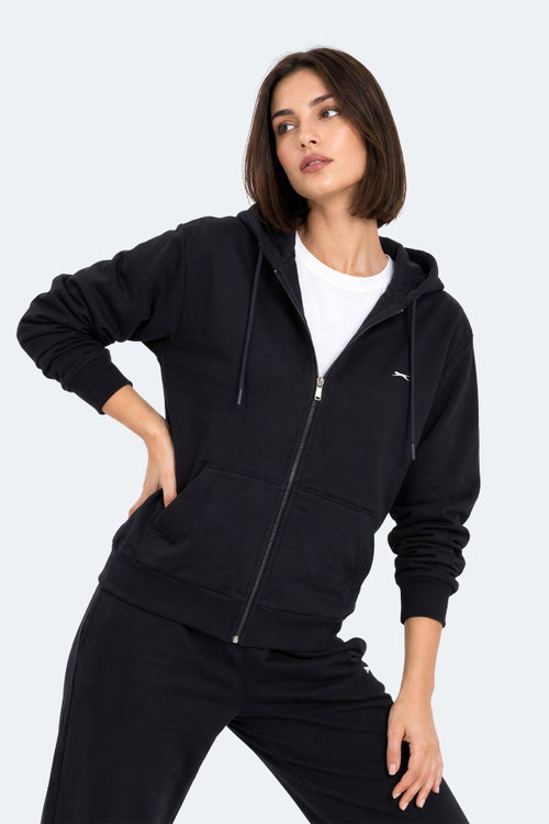 Slazenger FLORES Kadın Kapüşonlu Lacivert Sweatshırt